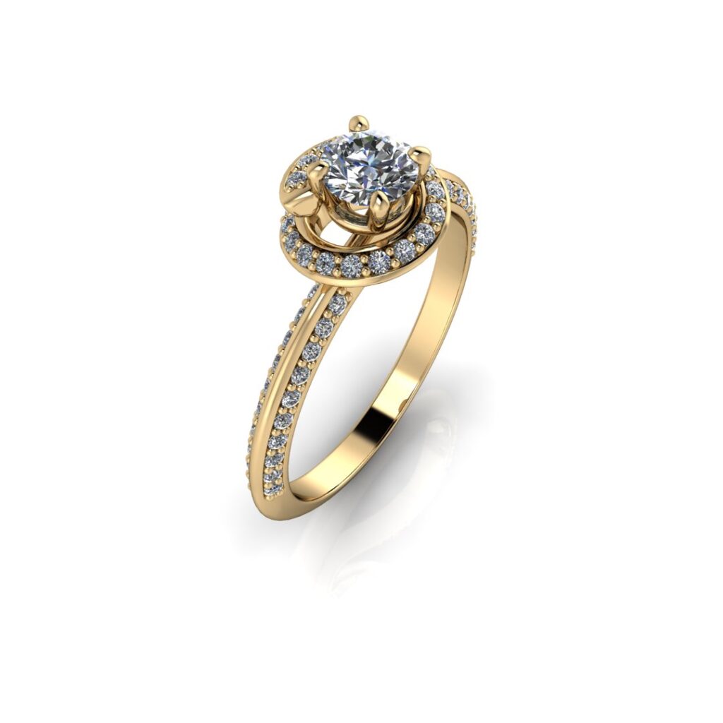 Zlatý prsten s diamantem 0.37ct
